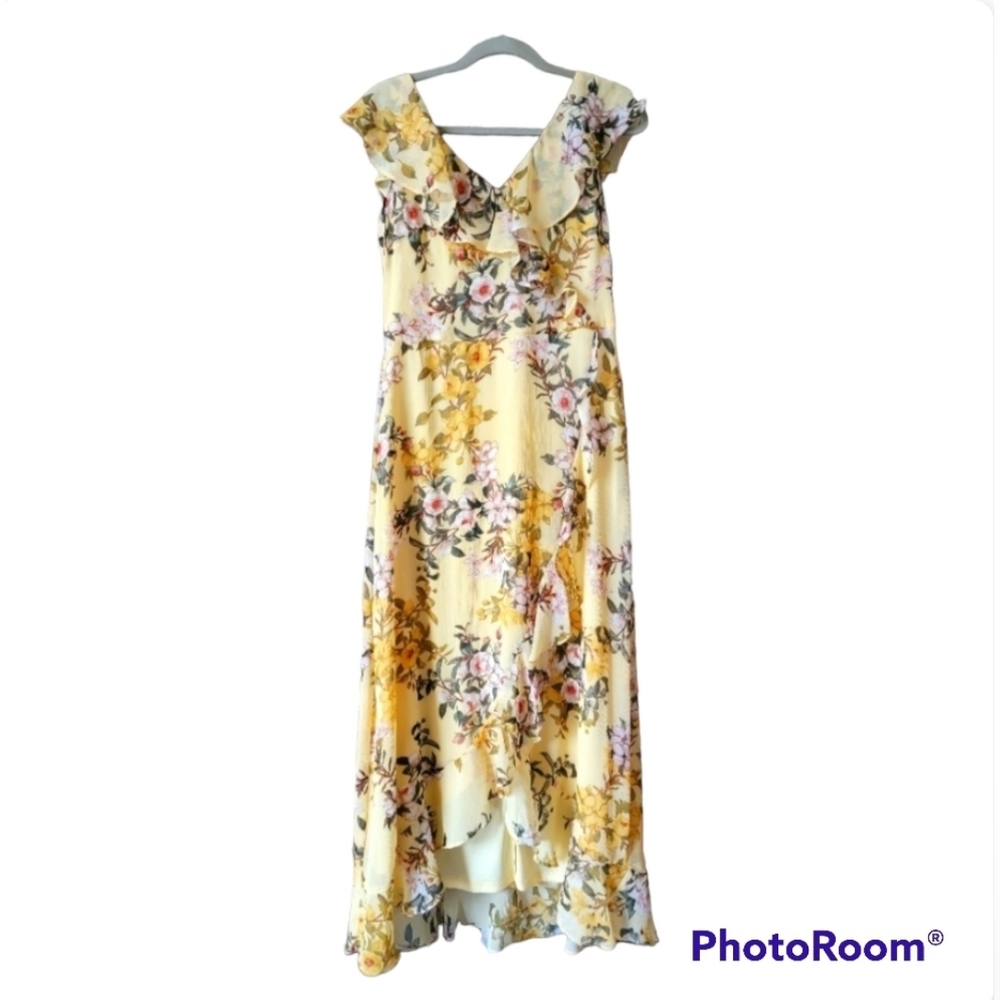NWT London Times Yellow Floral Summer dress